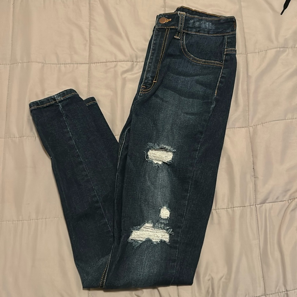 Fashion Nova Blue Ripped Jeans
